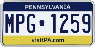 PA license plate MPG1259