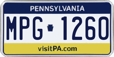 PA license plate MPG1260