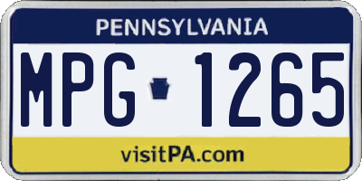 PA license plate MPG1265