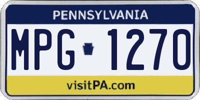 PA license plate MPG1270
