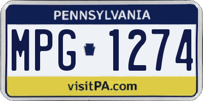PA license plate MPG1274