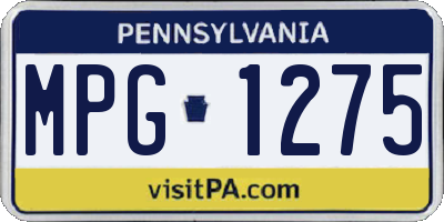 PA license plate MPG1275