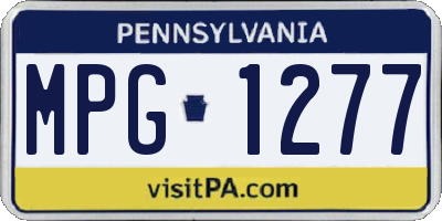 PA license plate MPG1277
