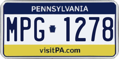 PA license plate MPG1278
