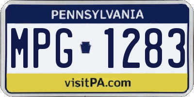 PA license plate MPG1283