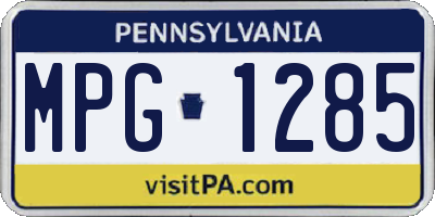 PA license plate MPG1285