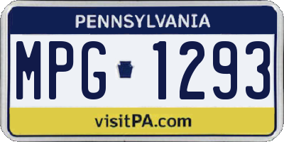 PA license plate MPG1293