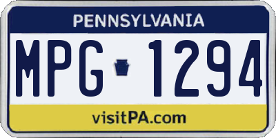 PA license plate MPG1294