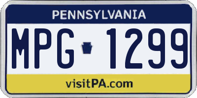 PA license plate MPG1299