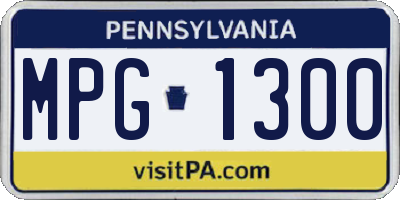 PA license plate MPG1300