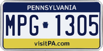 PA license plate MPG1305
