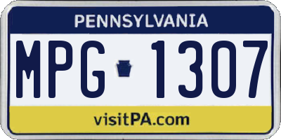 PA license plate MPG1307