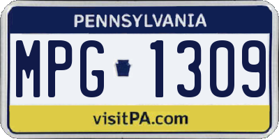 PA license plate MPG1309