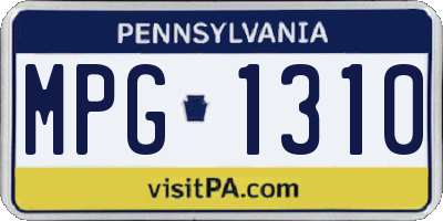 PA license plate MPG1310
