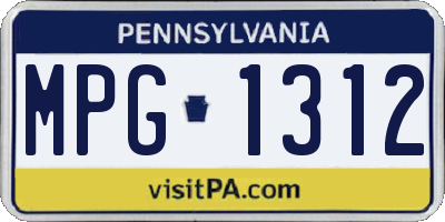 PA license plate MPG1312