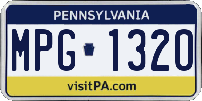 PA license plate MPG1320