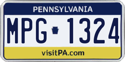 PA license plate MPG1324