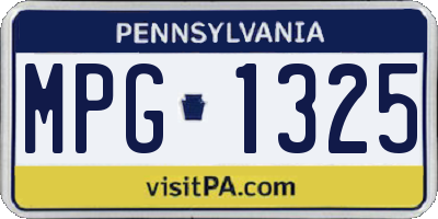 PA license plate MPG1325