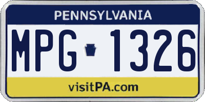 PA license plate MPG1326