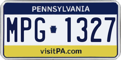 PA license plate MPG1327