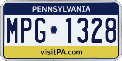 PA license plate MPG1328