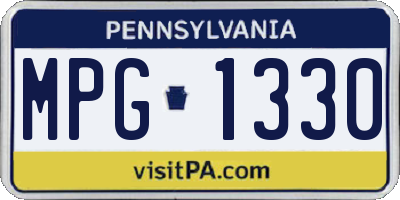 PA license plate MPG1330