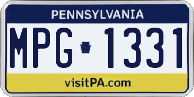 PA license plate MPG1331
