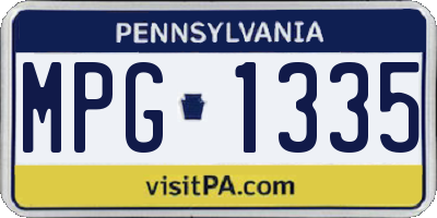 PA license plate MPG1335