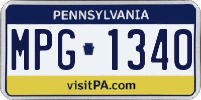 PA license plate MPG1340