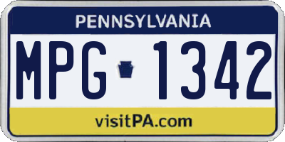 PA license plate MPG1342