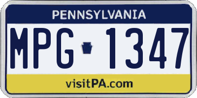 PA license plate MPG1347