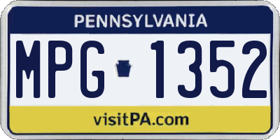 PA license plate MPG1352