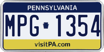 PA license plate MPG1354