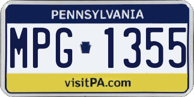 PA license plate MPG1355