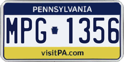 PA license plate MPG1356