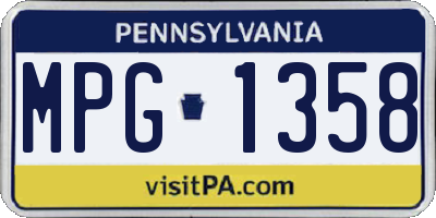 PA license plate MPG1358