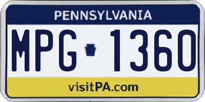 PA license plate MPG1360