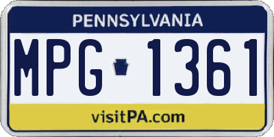 PA license plate MPG1361