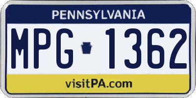 PA license plate MPG1362