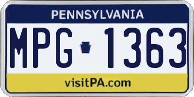 PA license plate MPG1363