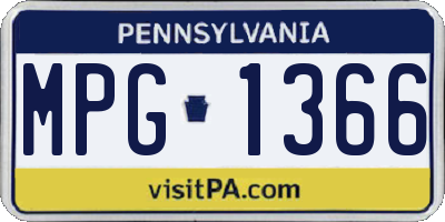 PA license plate MPG1366