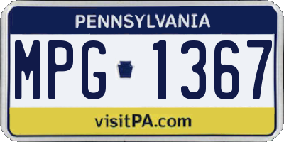 PA license plate MPG1367