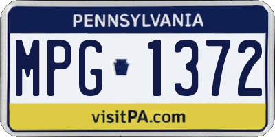 PA license plate MPG1372
