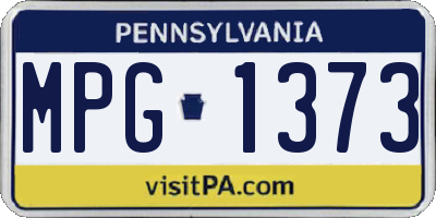 PA license plate MPG1373
