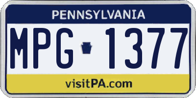 PA license plate MPG1377