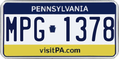 PA license plate MPG1378