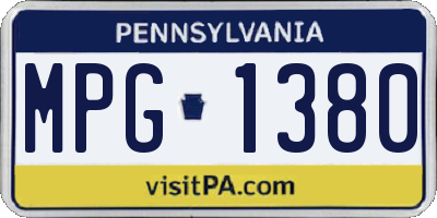 PA license plate MPG1380