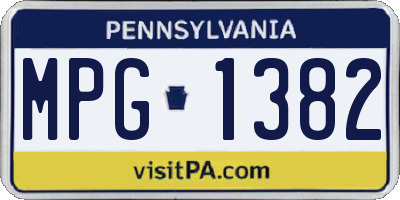 PA license plate MPG1382
