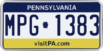 PA license plate MPG1383