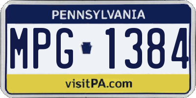 PA license plate MPG1384